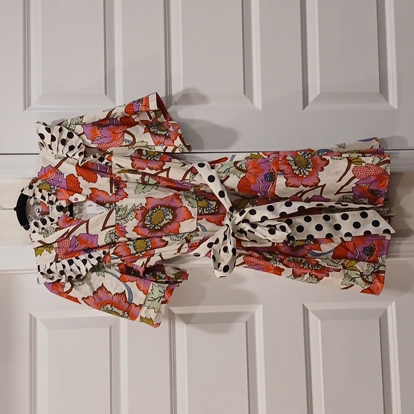 New Crosby By Mollie Burch Maisie Dress In Peony Polka Dot Size Medium - Picture 2 of 9